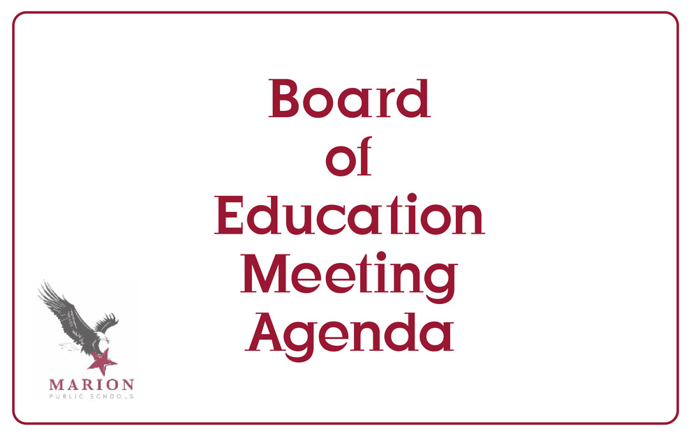 Board of Education Meeting Agenda